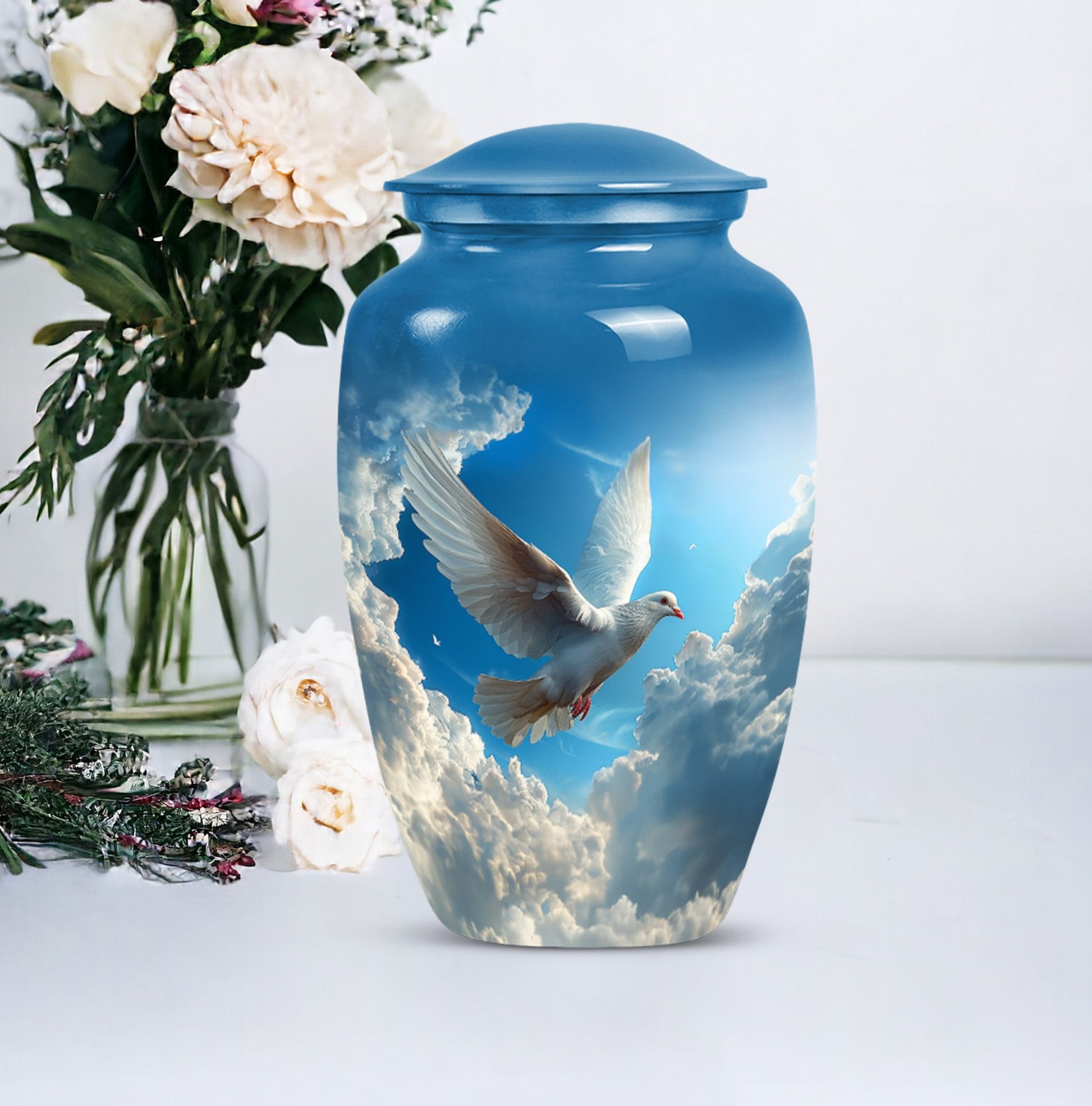 Dove themed cremation urn for women