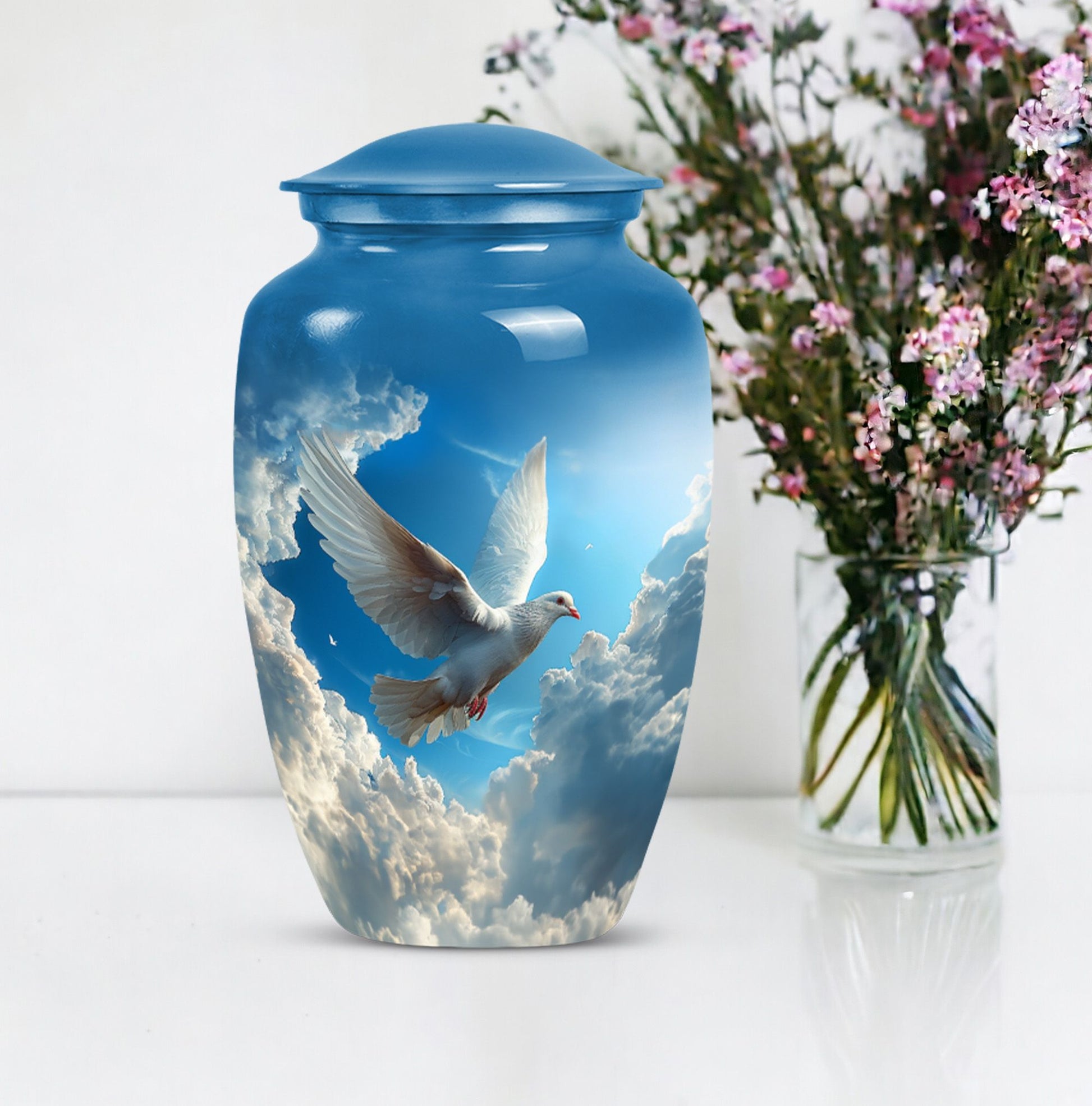  Dove themed cremation urn for women