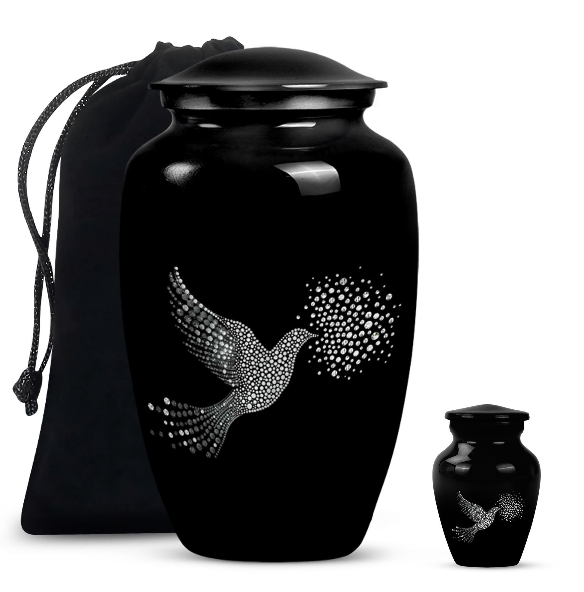 Dove Theme Large Urn With 1 Keepsake Urn