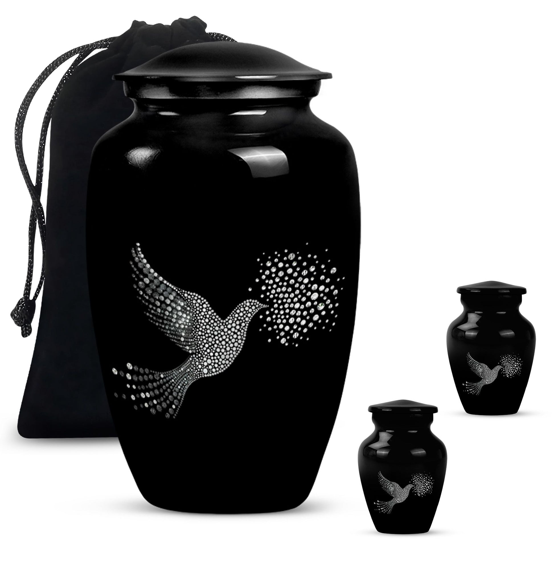 Dove Theme Large Urn With 2 Keepsake Urn