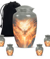 Dove Urn for cremation ashes, material with flower theme