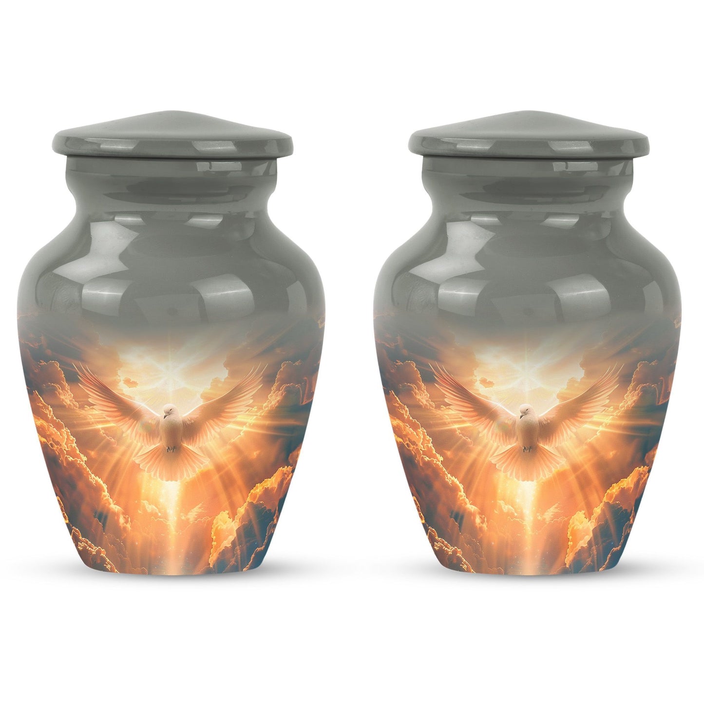 Dove Urn for cremation ashes, material with flower theme