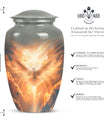 Dove Urn for cremation ashes, material with flower theme