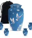 Dove Theme Large Urn With 4 Keepsake Urn