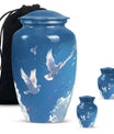 Dove Theme Large Urn With 2 Keepsake Urn