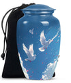 Classic Dove Urn for men, personalized aluminium funeral urn