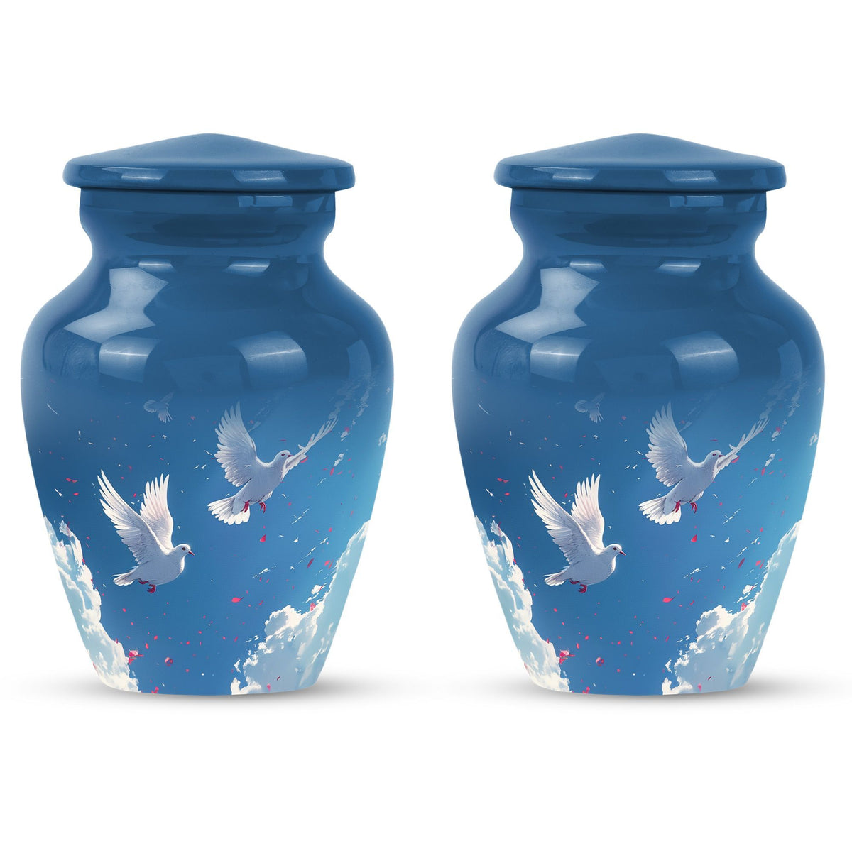 Classic Dove Urn for men, personalized aluminium funeral urn
