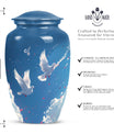 Classic Dove Urn for men, personalized aluminium funeral urn