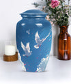 Classic Dove Urn for men, personalized aluminium funeral urn