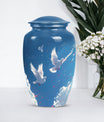Classic Dove Urn for men, personalized aluminium funeral urn