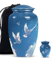 Classic Dove Urn for men, personalized aluminium funeral urn