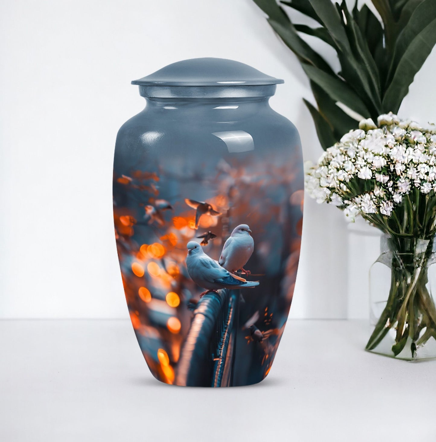 Classic 10-inch Dove memorial forever urn,