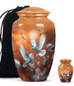 Dove Theme Large Urn With 1 Keepsake Urn