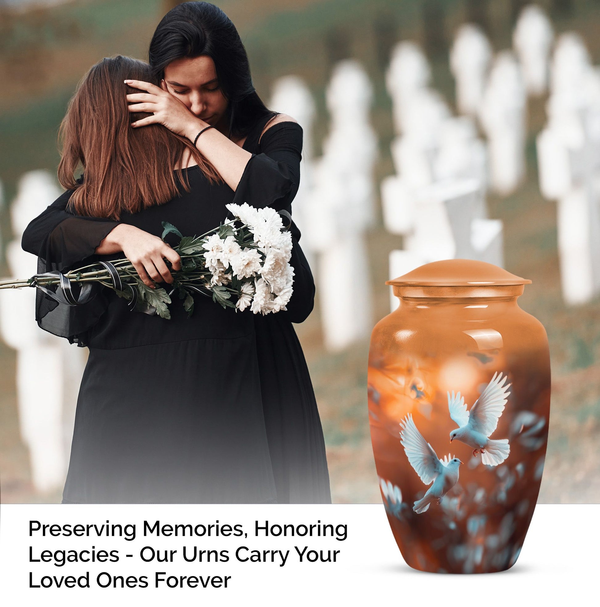 10-inch classic dove urn for cremation ashes,