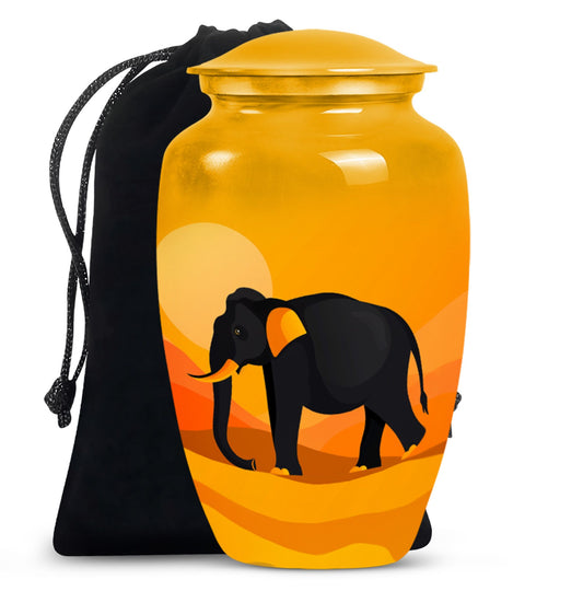 Elephant Theme Large Urn 10 Inch