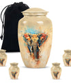 Elephant Theme Large Urn With 4 Keepsake Urn
