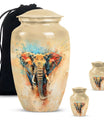 Elephant Theme Large Urn With 2 Keepsake Urn