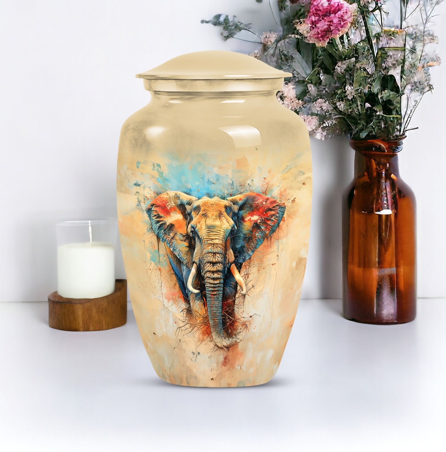 10-inch classic elephant urn.