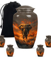 Elephant Theme Large Urn With 4 Keepsake Urn