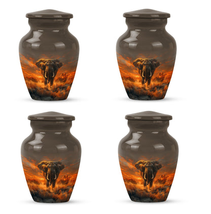 classic elephant urn with floral theme for adult human ashes