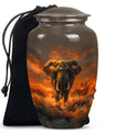 Elephant Theme Large Urn 10 Inch