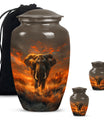 Elephant Theme Large Urn With 2 Keepsake Urn