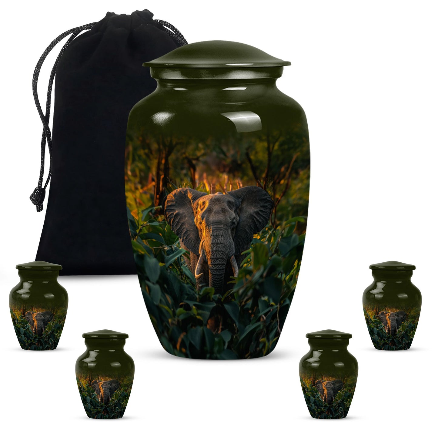 Classic 10-inch elephant urn for burial,
