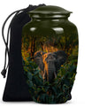 Elephant Theme Large Urn 10 Inch