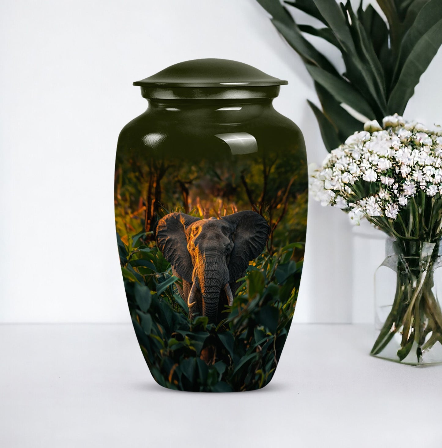 Classic 10-inch elephant urn for burial,