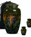 Elephant Theme Large Urn With 2 Keepsake Urn