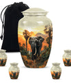  elephant urn with butterfly theme