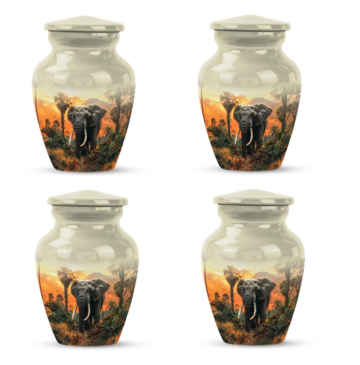  elephant urn with butterfly theme