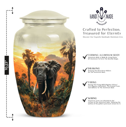  elephant urn with butterfly theme