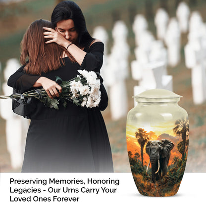  elephant urn with butterfly theme