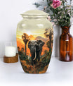  elephant urn with butterfly theme