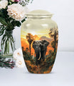  elephant urn with butterfly theme