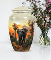  elephant urn with butterfly theme