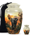  elephant urn with butterfly theme