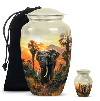  elephant urn with butterfly theme