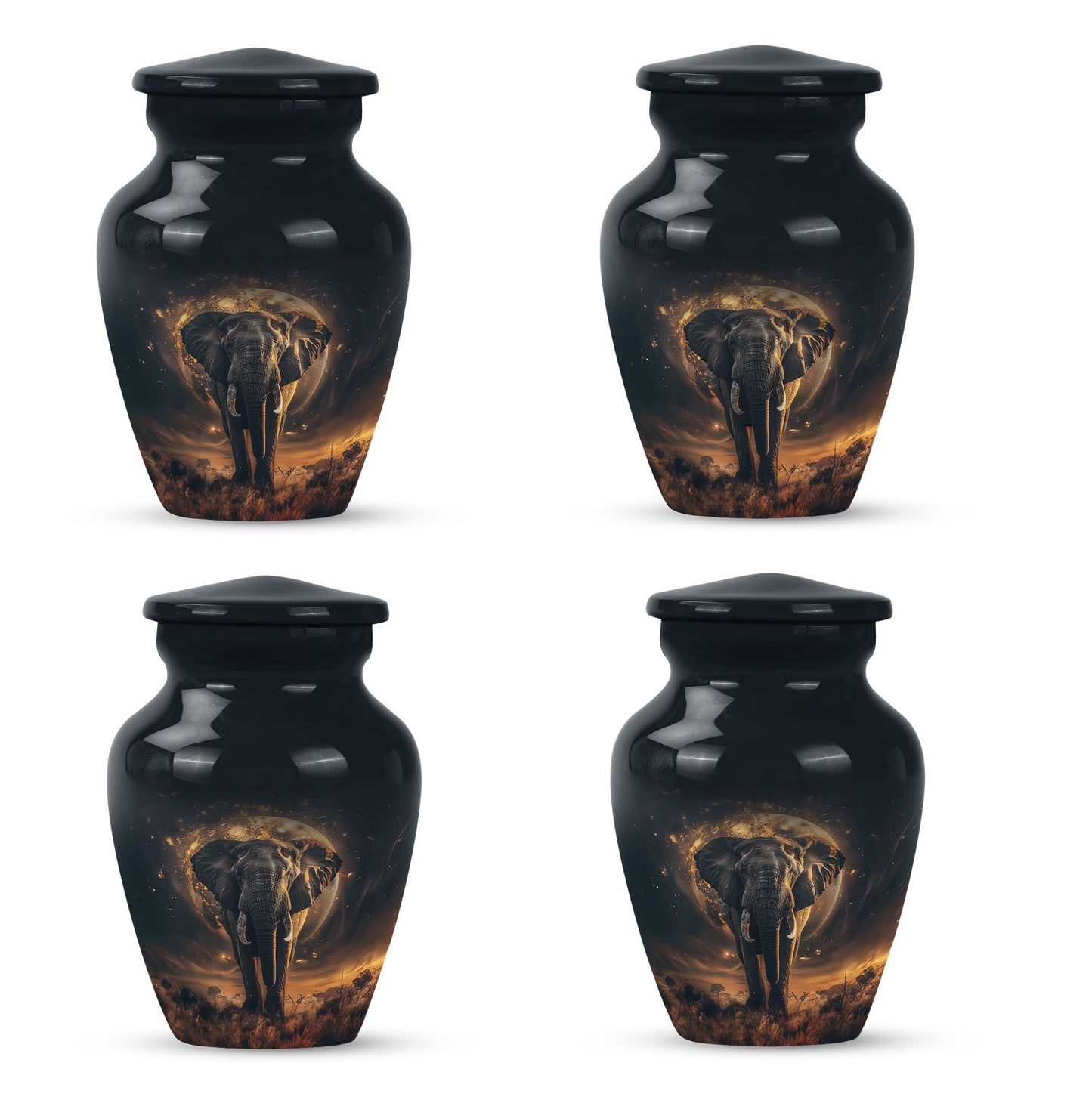 Butterfly themed, 10-inch elephant urn for female cremation.