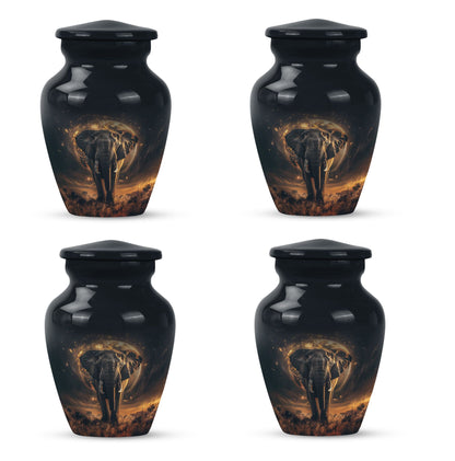 Butterfly themed, 10-inch elephant urn for female cremation.