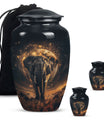 Butterfly themed, 10-inch elephant urn for female cremation.
