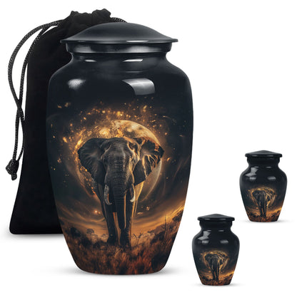 Butterfly themed, 10-inch elephant urn for female cremation.