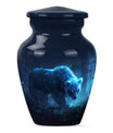 10-inch bear urn for mom, butterfly-themed funeral urn.