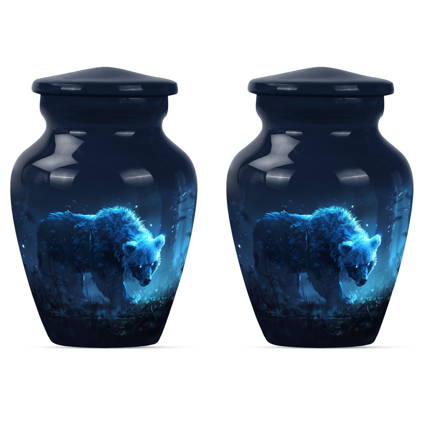 10-inch bear urn for mom, butterfly-themed funeral urn.