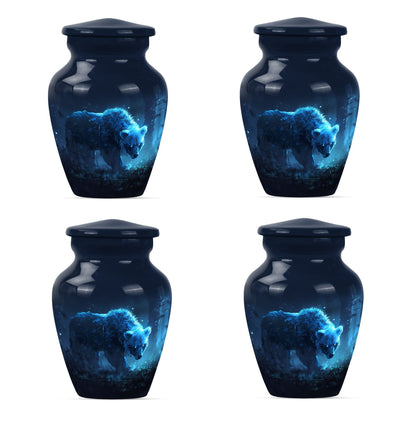 10-inch bear urn for mom, butterfly-themed funeral urn.