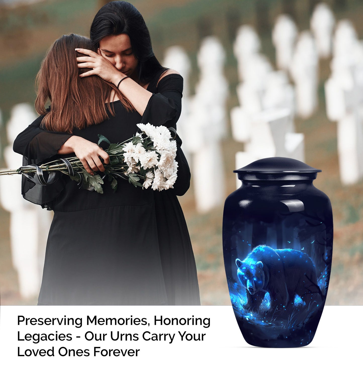  Butterfly Bear Urn for dad, Aluminium Cremation Urn