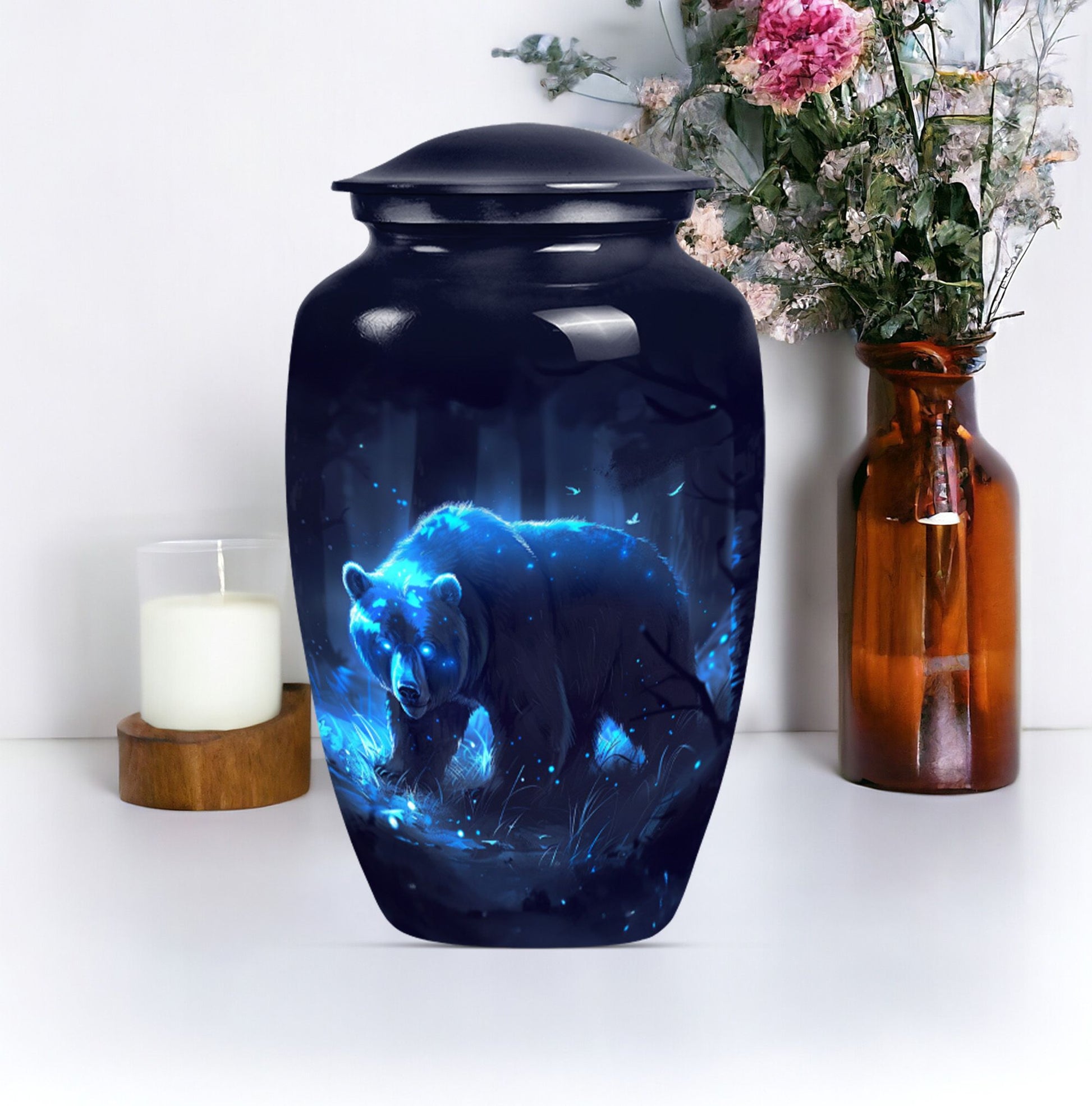  Butterfly Bear Urn for dad, Aluminium Cremation Urn