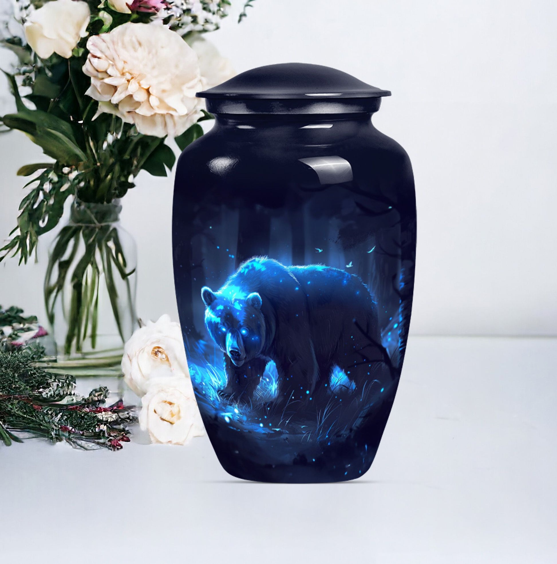  Butterfly Bear Urn for dad, Aluminium Cremation Urn