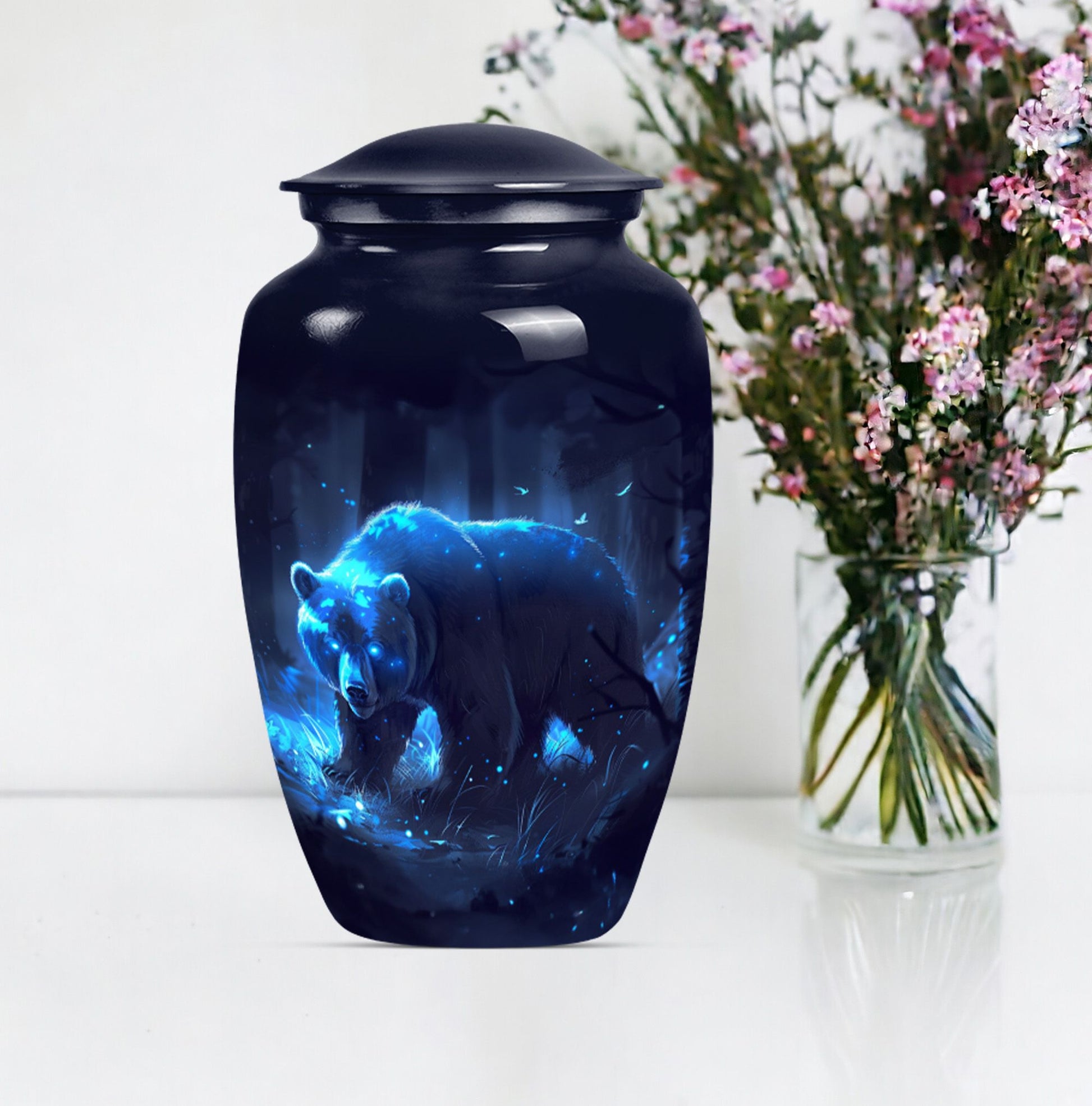  Butterfly Bear Urn for dad, Aluminium Cremation Urn